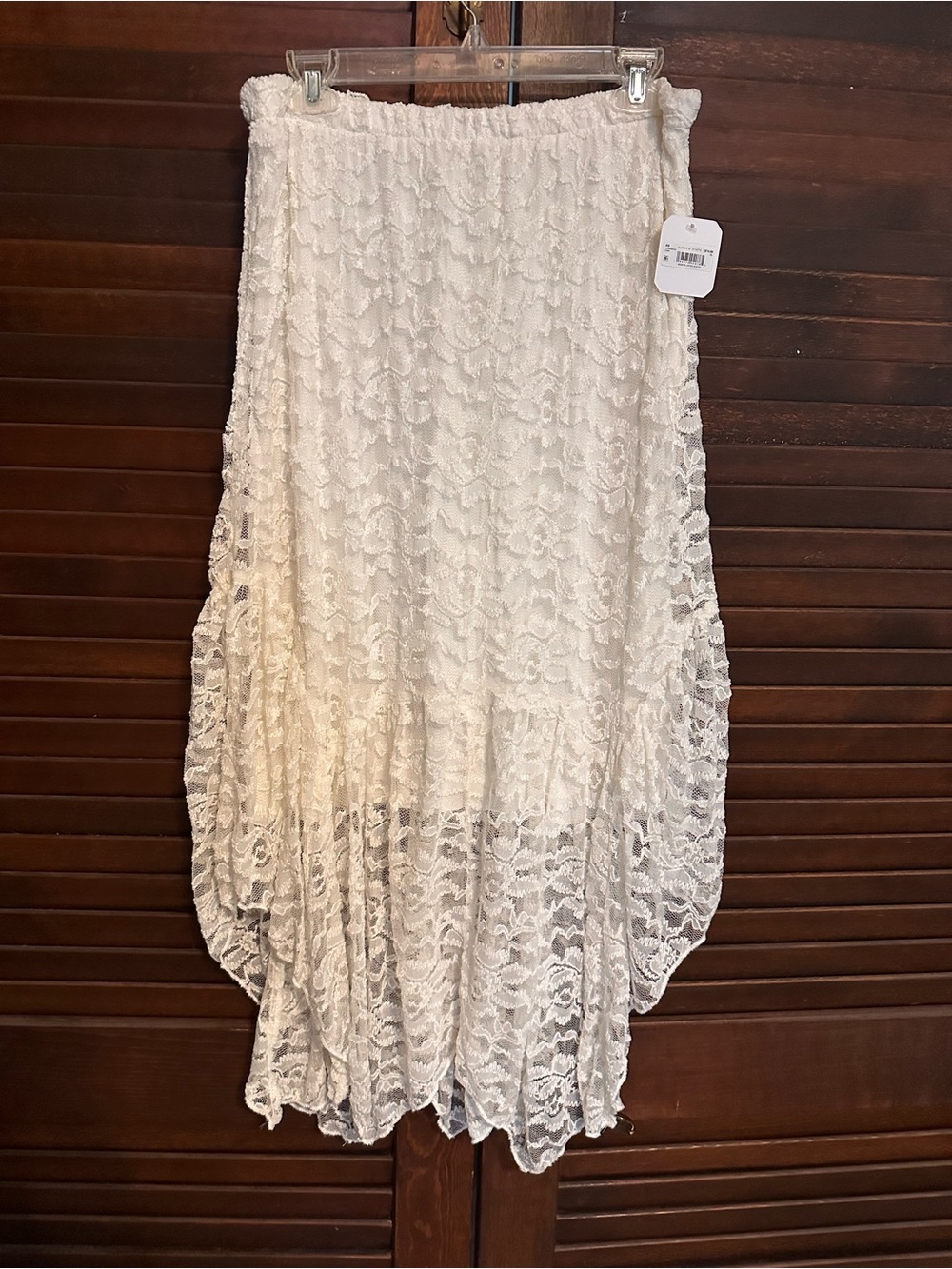 NWT Altar'd State Ivory Lace Asymmetrical Tiered Skirt W/Liner XL Stretchy